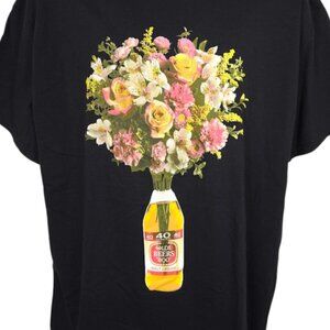 Beer T Shirt Mens Size XL Black 40 Oz Olde English E 800 Flowers Bouquet USA